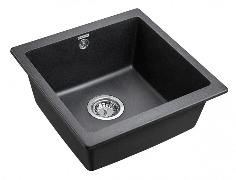 Мойка для кухни Paulmark Brilon 45 см черная PM104546-BL (детальная фотография), кварц