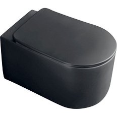 Унитаз подвесной Kerasan Nolita безободковый черный матовый