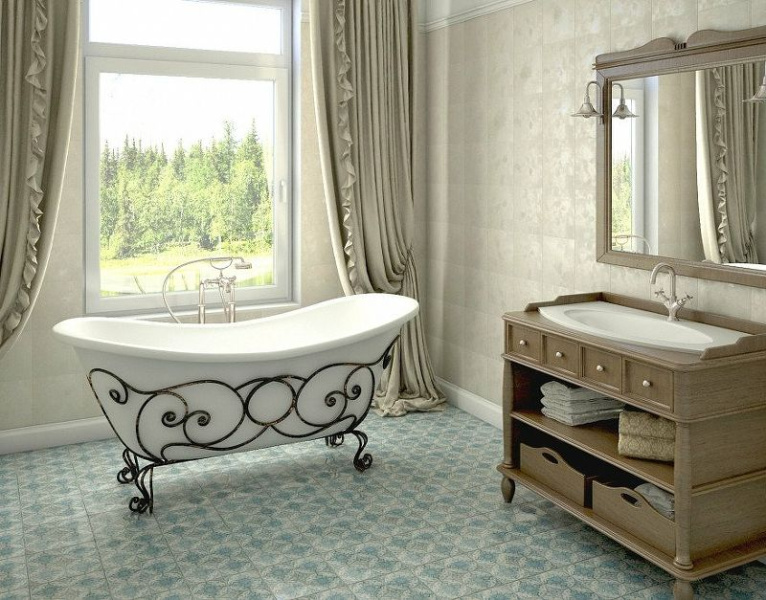 Ванна из литьевого мрамора Эстет Бостон 180х74 см белая глянцевая ФР-00000624 (детальная фотография), без гидромассажа, большие, глубокие