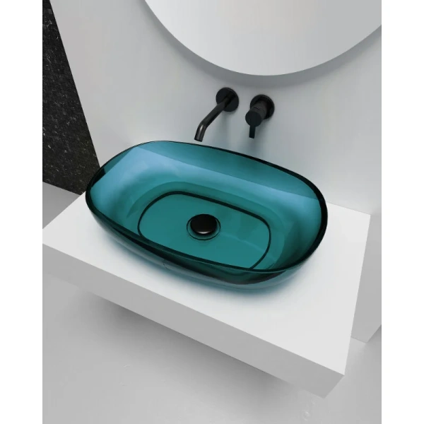 Раковина Abber Kristall 60 см бирюзовая AT2805Aquamarin (детальная фотография), другие