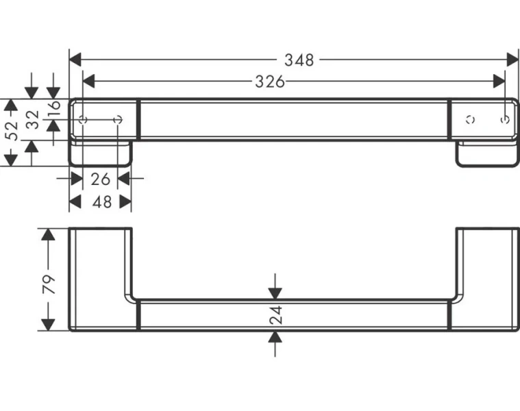 Поручень для ванной Hansgrohe AddStoris матовый черный 41744670 (детальная фотография), современные, hi-tech