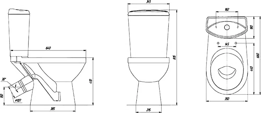 Унитаз компакт Rosa Комфорт с сиденьем микролифт Вн УнБ37 (детальная фотография), с бачком