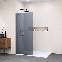 Душевая перегородка RGW Walk In WA-110B 90 см профиль черный стекло серое