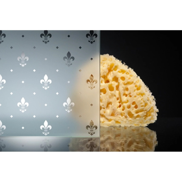 Душевая шторка на ванную профиль белый стекло флёр-де-лис Vegas-glass Z2V NOVO 180 01 R05 (детальная фотография), 180 см