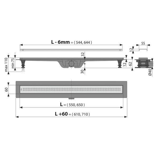 схема (детальная фотография), душевой лоток