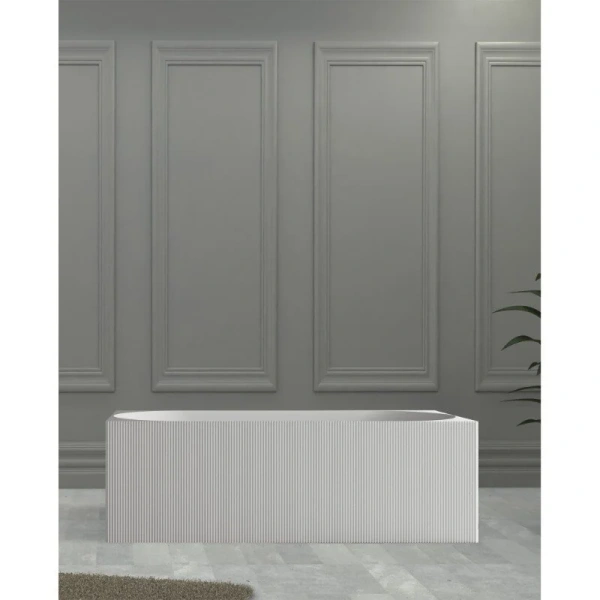 Ванна из искусственного камня Abber Stein 170х75 см белая матовая AS9603 (детальная фотография), современныe, hi-tech, декорированныe