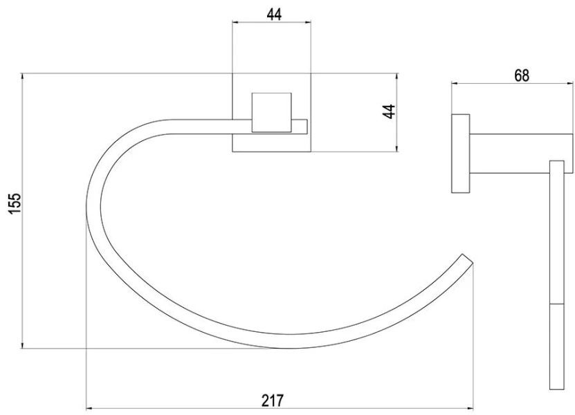 Полотенцедержатель для ванной Timo Selene 10050/00 (детальная фотография), современные, hi-tech