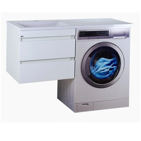 Тумба под раковину подвесная Misty Фостер 55 см белая Э-Фос01055-012Я (детальная фотография), подвесная, пристенная