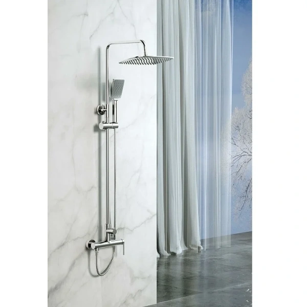 Душевая стойка Belbagno Acqua со смесителем хром ACQUA-DOCM-CRM (детальная фотография), хром