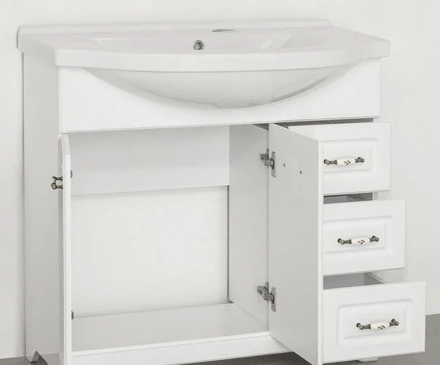 Тумба под раковину напольная Style Line Олеандр-2 86 см белая ЛС-00000241 (детальная фотография), современная, hi-tech