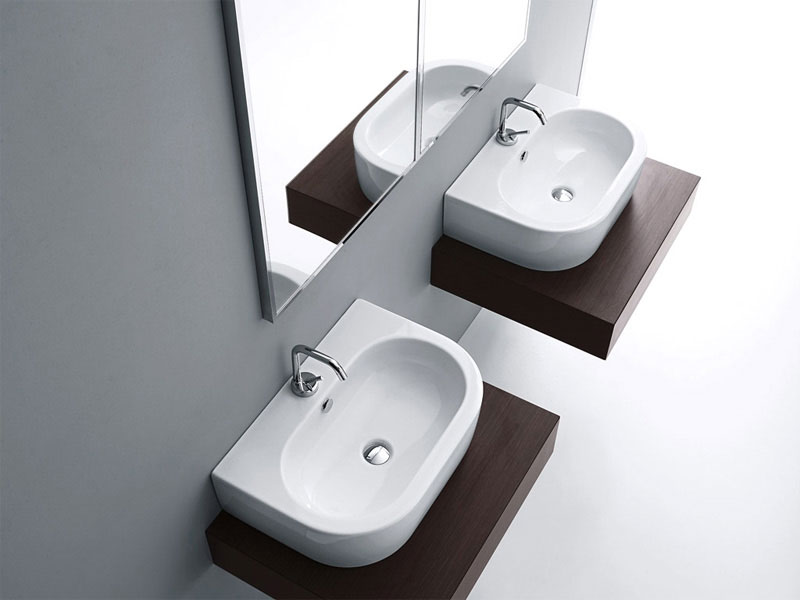 Раковина с отверстием под смеситель Kerasan Flo 3150bi*1 315001*1 (детальная фотография), современные, hi-tech