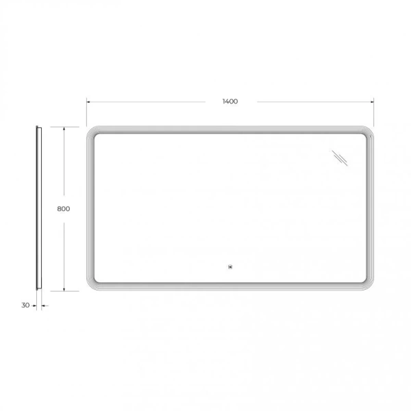 Зеркало с подсветкой Cezares Duet 140 см прямоугольное CZR-SPC-DUET-1400-800-LED-TCH (детальная фотография), нет в наличии