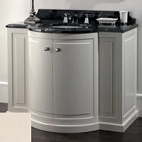 Тумба с мраморной столешницей, цвет полуглянцевый Warm Grey, мрамор Nero Marquinha, Devon&Devon Clarence