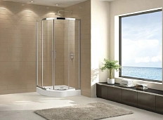 Душевой уголок Cezares Eco 100x100 см стекло прозрачное профиль хром