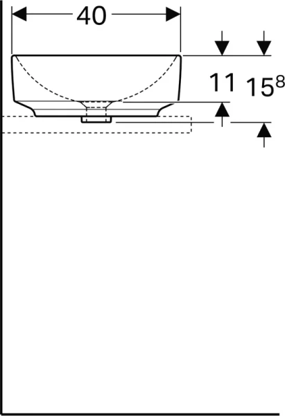 Раковина Geberit VariForm 55 см без перелива 500.771.01.2 (детальная фотография), 55 см