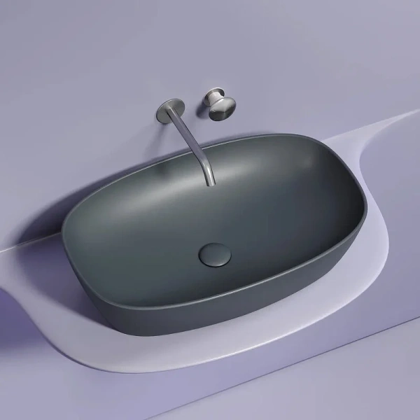 Раковина Ceramica Nova Element 60 см темный антрацит CN6049MDH (детальная фотография), в форме чаши, прямоугольной формы