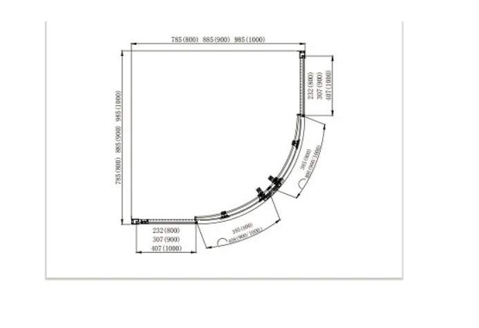 Душевой уголок Акватек 80x80 см профиль черный AQ ARI RO 08020BL (детальная фотография), современные, hi-tech