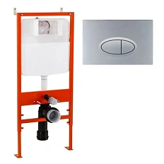 Инсталляция для унитаза BelBagno кнопка хром матовый