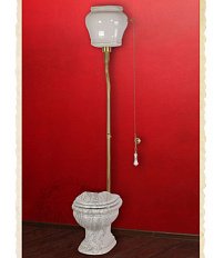 Унитаз напольный с высоким бачком Migliore Milady 2087 декор D2 Dorato