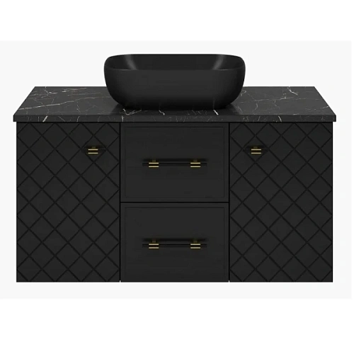 Тумба под раковину подвесная Brevita Shanel 100 см черная - фото 1