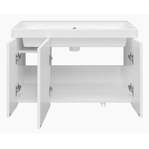 Тумба под раковину подвесная Misty Лира 80 см белая Пр-Лир06080-50По (детальная фотография), моноблок