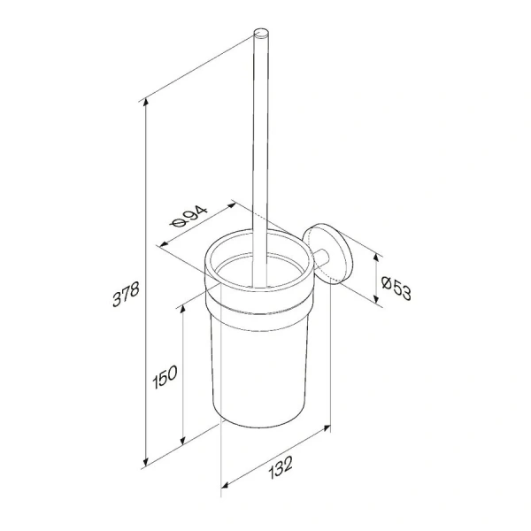 Ершик Am.Pm X-Joy хром A85A33300 (детальная фотография), современные, hi-tech