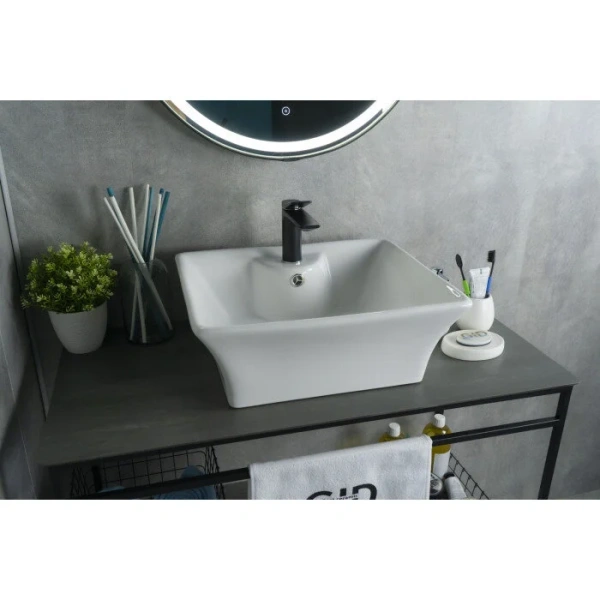 Раковина GID Geometrico N9108 49 см белая 51121 (детальная фотография), 50 см