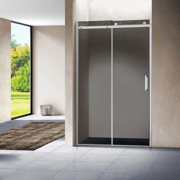 Душевая дверь в нишу Vincea Como 120 см профиль хром, стекло тонированное VPS-1C120CG (детальная фотография)