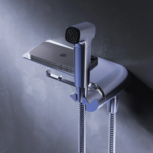 Гигиенический душ со смесителем Am.Pm Func F0H8F9 с полкой (детальная фотография), для туалета index_1
