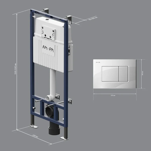 Инсталляция для унитаза Am.Pm MasterFit с кнопкой белой I012710.0201 (детальная фотография), нет в наличии