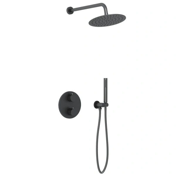 Душевой комплект Vincea термостатический, черный VSFW-101TMB (детальная фотография)