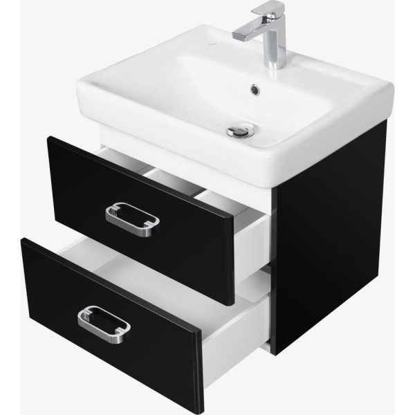 Тумба под раковину подвесная Акватон Америна 60 см черная 1A135401AM950 (детальная фотография), подвесная, пристенная