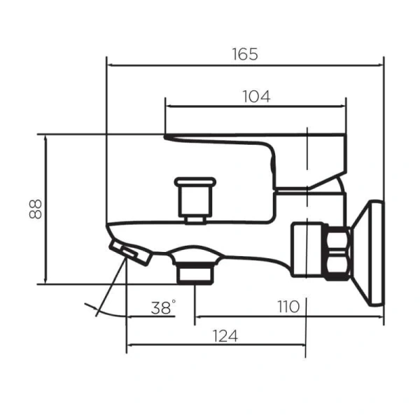Смеситель для ванны и душа Prime new однорычажный D4011000 (детальная фотография), для ванны