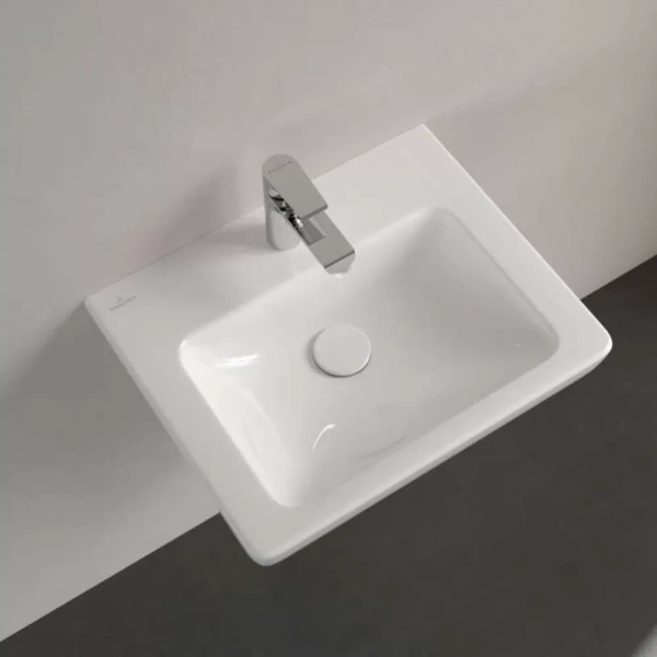 Раковина Villeroy & Boch Subway 2.0 50 см цвет альпийский белый с покрытием CeramicPlus 731550R1 (детальная фотография), белые