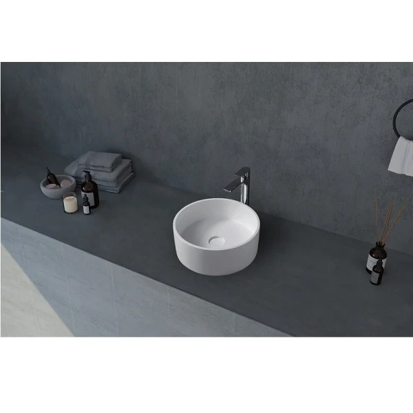 Раковина Abber Stein 40 см белая матовая AS2612 (детальная фотография), белые