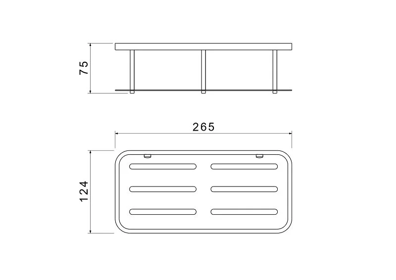 Полочка для ванной Акватек золото шлифованное AQ4936BG (детальная фотография), современные, hi-tech
