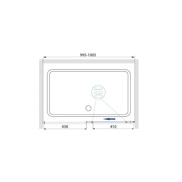 Душевая дверь в нишу RGW Stilvoll SV-12G 100 см профиль золото 32321210-16 (детальная фотография), 100 см
