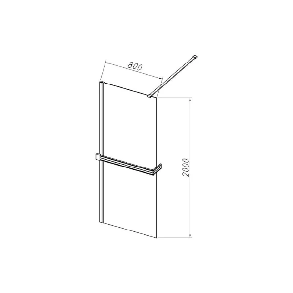 Душевая перегородка Vincea Walk-In 80 см профиль черный стекло прозрачное VSW-4HR800CLB (детальная фотография), черные