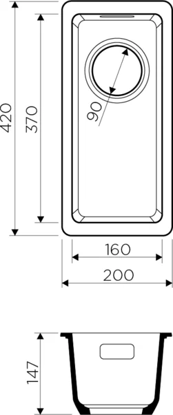Мойка для кухни Omoikiri Kata-20-U-CA 20 см карамель 4993371 (детальная фотография), из искусственного гранита