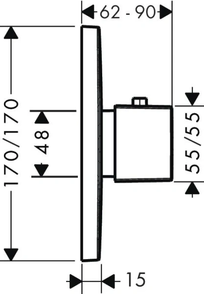 Смеситель для душа термостатический Axor Urquiola 11731000 (детальная фотография), для душа
