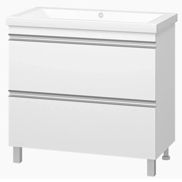 Тумба под раковину напольная Misty Ингрид 90 см белая П-Инг-01090-012Я (детальная фотография), моноблок