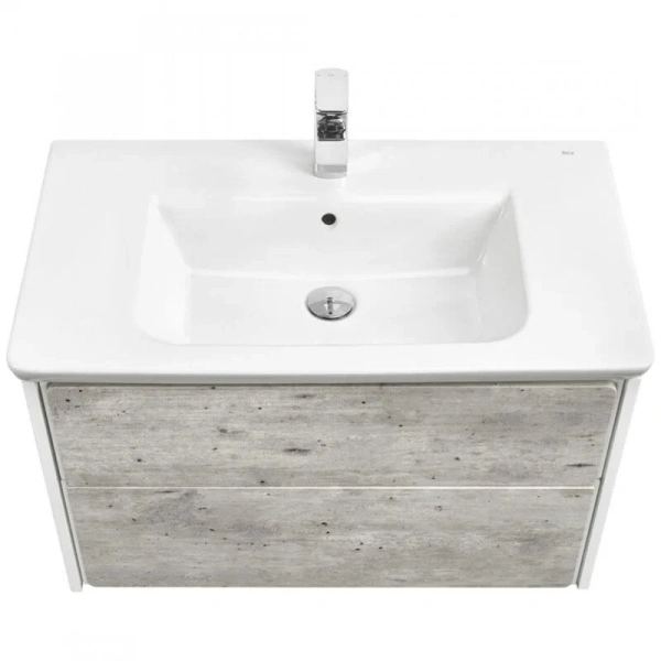 Тумба с раковиной подвесная Roca Ronda ZRU9303004 80 см с ящиками (детальная фотография), современная, hi-tech