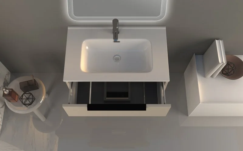 Тумба под раковину подвесная Cezares Urban 74 см spatolato bianco 55159 (детальная фотография), моноблок