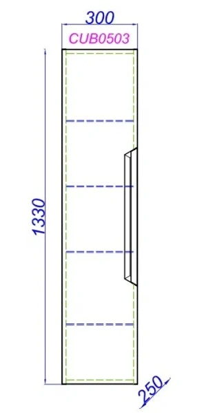 Шкаф-пенал подвесной Aqwella Cube 30 см серый матовый CUB0503GR (детальная фотография), в наличии