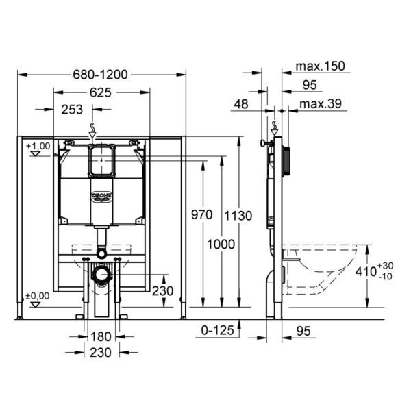 Схема (детальная фотография), для унитаза