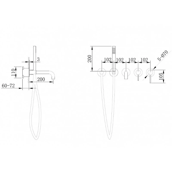 Смеситель для ванны Abber Wasser Kreis золото матовое AF8130MRG (детальная фотография), для ванны