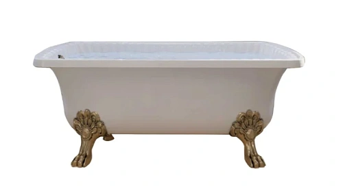 Ванна из искусственного камня Migliore Olivia 174х80 см фурнитура бронза - фото 3