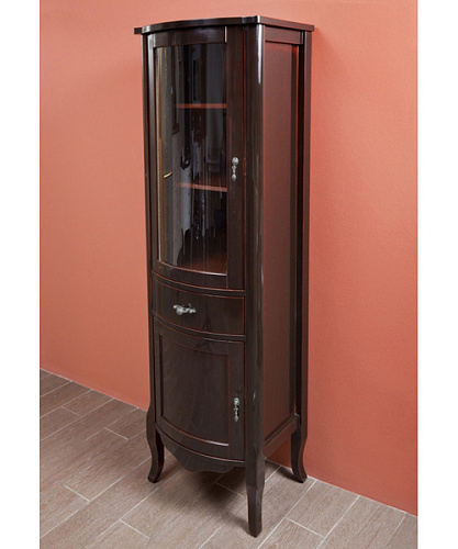 Шкаф-пенал, петли слева, стекло прозрачное, La Beaute Nora CNO.Sx - фото 1