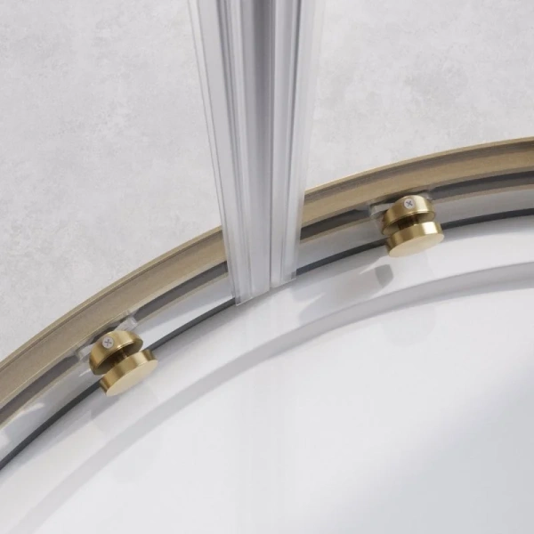 Душевой уголок Cezares Relax 90x90 см профиль брашированное золото стекло прозрачное RELAX-304-R-2-90-C-BORO (детальная фотография), современные, hi-tech