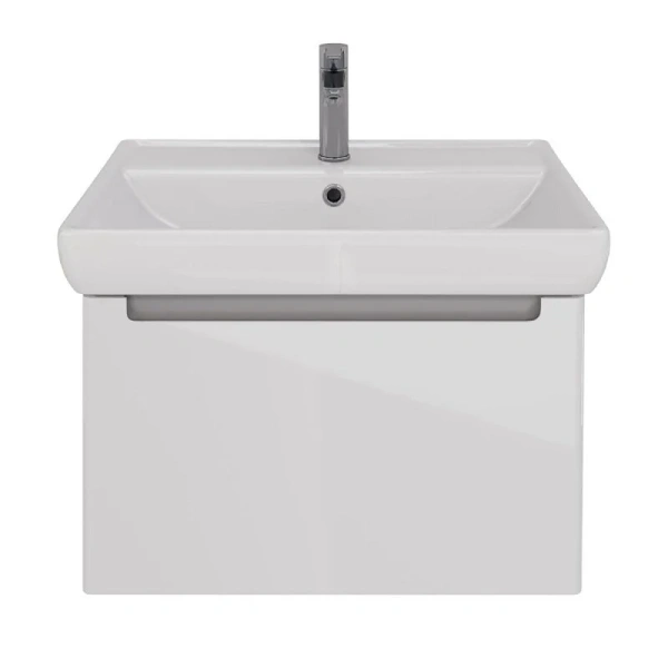 Тумба под раковину подвесная Lemark Buno Mini 70 см белый глянец LM05BM70T (детальная фотография), подвесная, пристенная